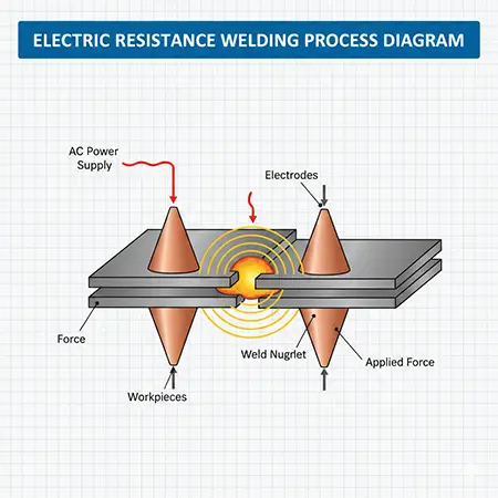 Electric resistance welding process diagram
