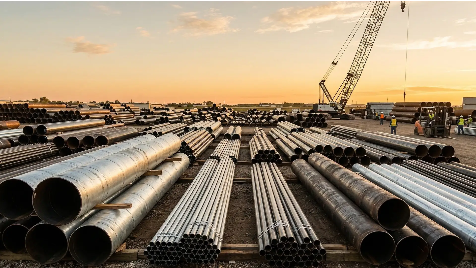 All Steel Pipe product storage yard