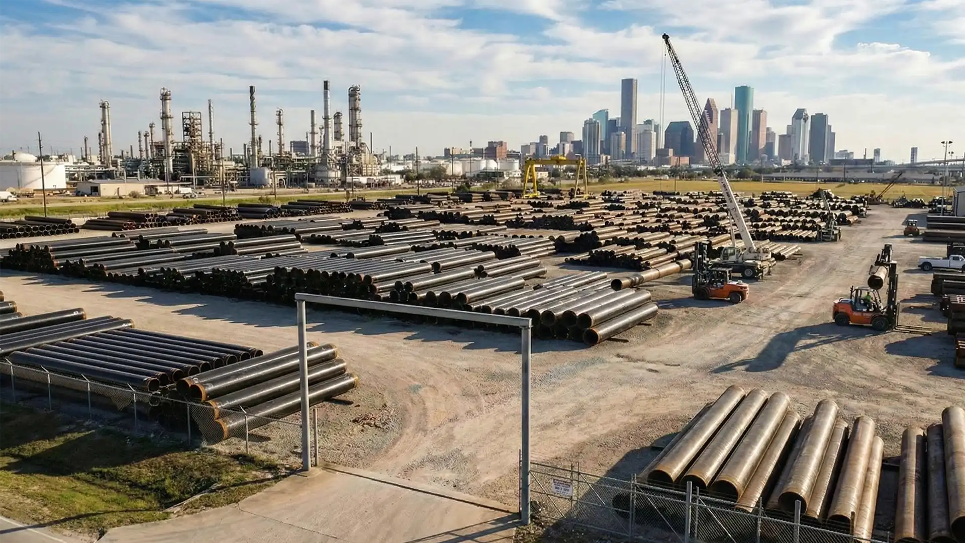 Houston Pipe Yard Aerial View