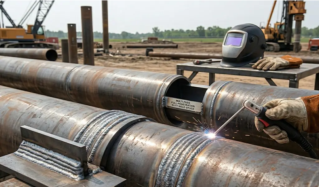 Structural Pile Splicing in the field 