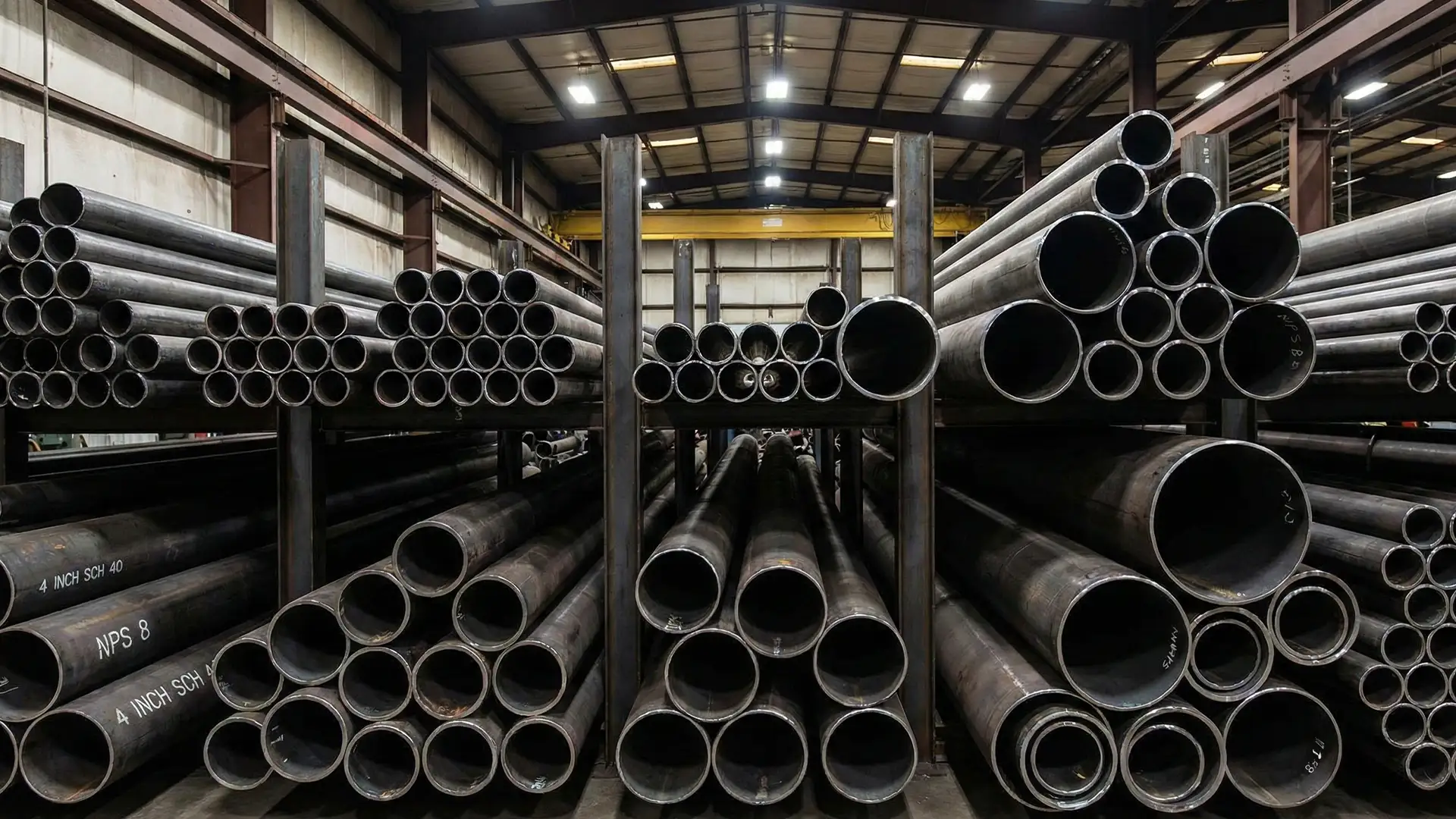 A picture of different structual pipe sizes