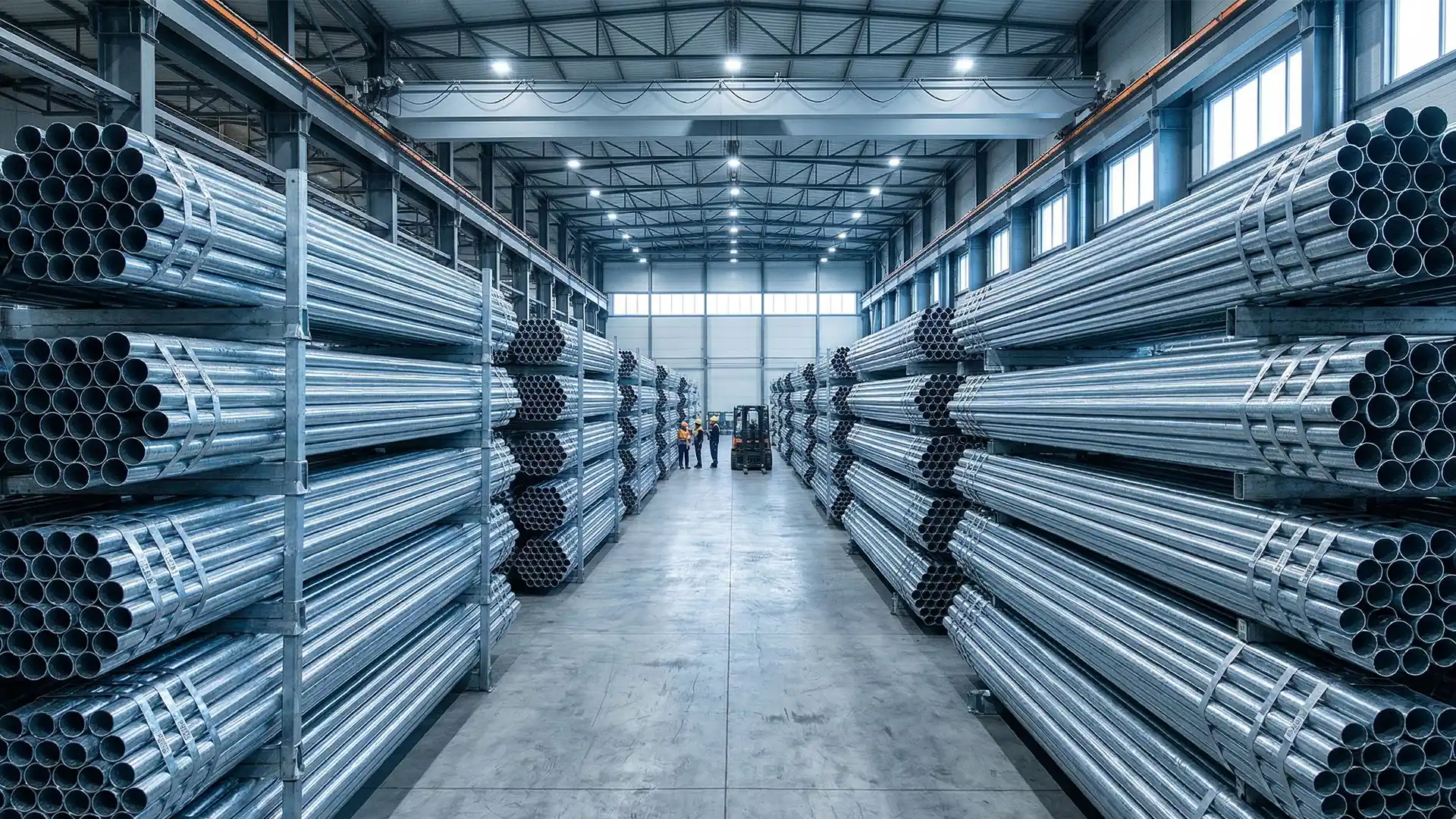 Warehouse rack of galvanized steel pipe
